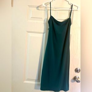 Hunter green woman’s dress. Backless, thin straps. Size 11/12.